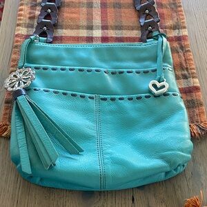 Turquoise Brighton Leather Shoulder Bag